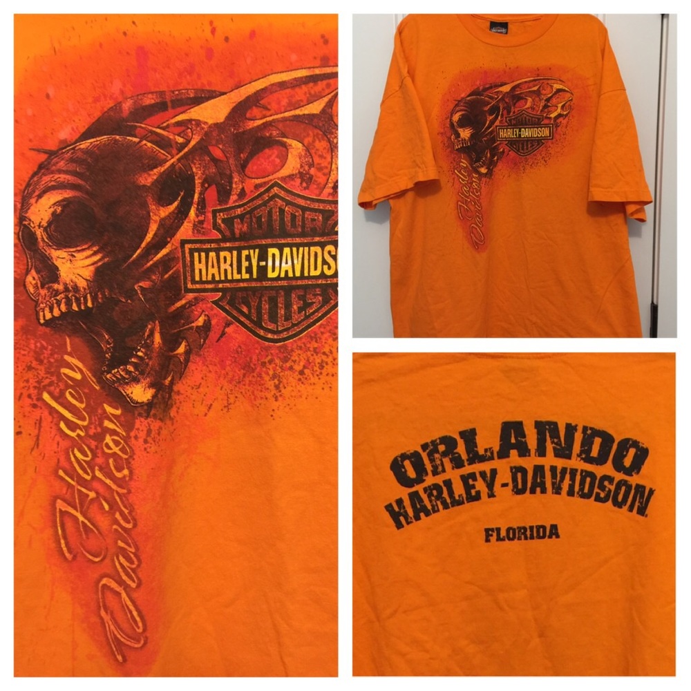 EUC men’s 3xl Skull Orange Orlando HD